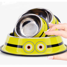 Load image into Gallery viewer, Pet tableware Panda Bowl Cat Cartoon Stainless Steel Dog Pot Bowl Pet Feeder Gamelle Chien Water Bottle Food